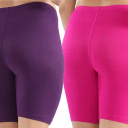 jasora Pack of 2 Solid Women Multicolor Cycling Shorts image 2
