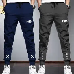 nb nicky boy Pack of 2 Men Printed Blue, Grey Track Pants-picture-16