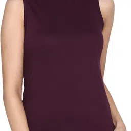 ap'pulse Women Solid Round Neck Pure Cotton Maroon T-Shirt-picture-13
