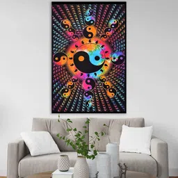 art world Milti Color Yin-Yang Tapestry Tapestry image 3
