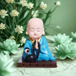 Solar Buddha Showpiece with Moving Head & Hand – Ideal for Home & Gifting Decorative Showpiece - 3 cm-image-12