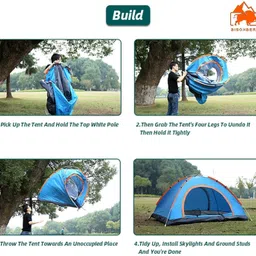ezhimala Picnic Polyester Camping Waterproof House Tent - For UpTo 4 Person For Hiking/Travelling image 3