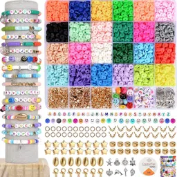 bisnie Clay Beads for Jewellery Making 3950pcs 24 Colors Clay Beads Bracelet Kit-picture-12