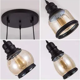 aphrodite 3 Lights Round Cluster Chandelier Black Diamond Hanging Pendant Ceiling Light Ceiling Lamp image 4