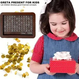 zetwal ZT Wooden Money Saving Box | Cash Saver Money Box with Counting Target RS-1L Coin Bank image 4