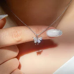 Zarkan 925 Hallmarked Silver Butterfly Necklace With Link Chain Rhodium Sterling Silver Pendant-picture-26