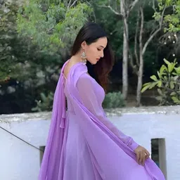 excessive Solid Georgette Stitched Anarkali Gown image 2