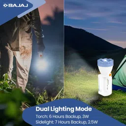 bajaj Travellesta 3W LED Torch | Dual Lighting Mode | USB C-Type Charging Torch image 5