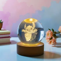 aipom Adorable Stitch Crystal Night Light Table Lamp image 1