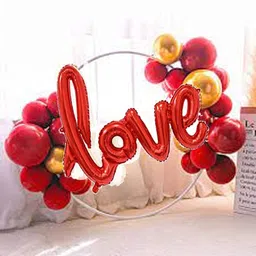 Solid Valentines Day Balloon Decoration Items with Heart & Red Love Balloon Letter Balloon-image-0