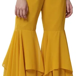 all ways you Women Relaxed Yellow Georgette Trousers image 4