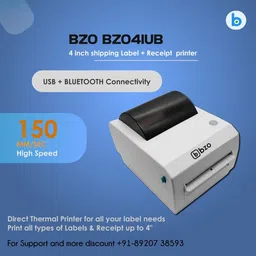 Bzo App BZO 4IUB 4Inch Thermal Shipping Barcode Label+Receipt Printer with USB+Bluetooth Thermal Receipt Printer image 2
