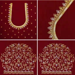 rajvilash Unstitched Pure Silk Blouse Material Embroidered-picture-12