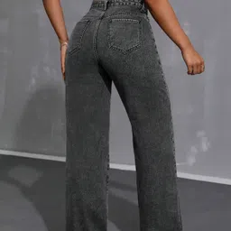 glossia Women Relaxed Fit High Rise Black Jeans image 3