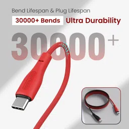 Portronics Type C 1 m Hue X 60W Dual Tone Colour Type C Fast Charging Cable 480Mbps Data Sync, Premium Braided Cable image 4