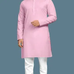 biswas trend Men Solid Cotton Blend Straight Kurta-picture-27