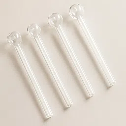 agnix Glass Oil Burner Pipe 6 inch Transparent Borosilicate Glass Inside Fitting Hookah Mouth Tip image 2