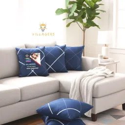 villagers Premium Cushion Set | (16x16 inch) Polyester Fibre Abstract Bolster Pack of 5-picture-47