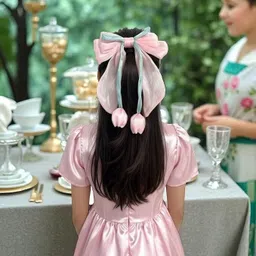 1 Pcs Of Tulip back Bow For Girls and Women - Random colour Hair Clip-image-73