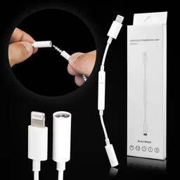 ENMORA White Lightning To Headphone Jack Adapter Model Mh020 (Android, iOS) Y42 Phone Converter-picture-13