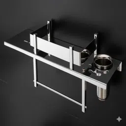 NL_F 4 IN 1 SELF SILVER Towel Holder-image-6