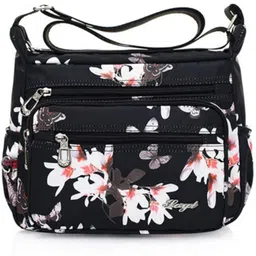 ketmart Black Women Sling Bag Crossbody Bag for Women Nylon Waterproof Shoulder Purse-picture-10
