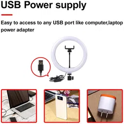 Wanzhow Selfie Ring Light with Tablet Holder & Cell Phone Holder - Ring Light for ios & Android, Ring Light for Live Stream/ Makeup, YouTube, Video, Photography, Vlogging, Live Streaming etc. Ring Flash image 3