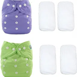 smilykid [Pack of 2 Pocket Cloth Diaper with 4 White Insert Pad]-picture-22