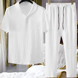 gurukrupa creation Men Night Suit Set White Self Design-picture-21
