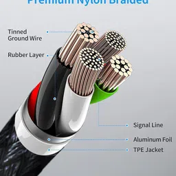 PARANDIV Lightning Cable 3 A 0.3 m Type-C to Lightning Original Quality 65W Nylon Braided Fast Charging 25cm with Data Sync Power Bank Cable image 4