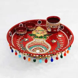 arvika creations Pooja Thali Set Stainless Steel image 1