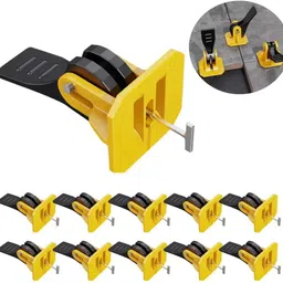 retleen 50 Pcs Tile Leveling System Kit | Tile Leveling Jack | Plastic Lock Type Reusable Tile Leveler (Multicolor) Non-magnetic Line Level-picture-12