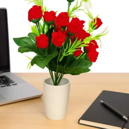 priyam shopping hub Artificial Red Rose Bunch(flower Size-M ,Approx 17-24) Red Sunflower Artificial Flower image 5