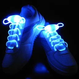 Triangle Ant ™ Shoe Lace Light Blue Color Removable Battery Glowing Shoe Lace image 5