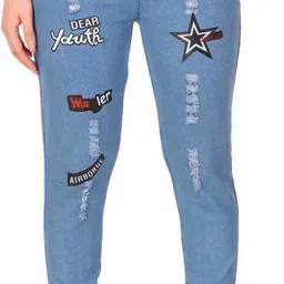 stylokat Women Jogger Fit Mid Rise Dark Blue Jeans image 1