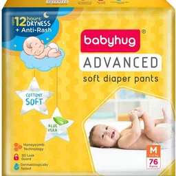 babyhug Baby Diapers Pants Medium Pack of 76- Advanced Soft Diapers Pants(M76) (7-12 Kg) - M-picture-47