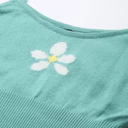 mast & harbour Women Printed Round Neck Green Sweater image 4