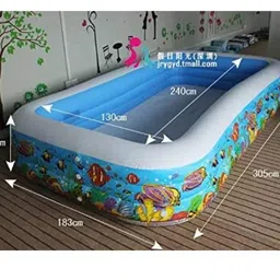 hornflow Swim Centre Tropical Family Pool, Blue Inflatable Swimming Pool image 5