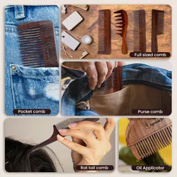 organic b Pocket Size Rosewood/ Sheesham Wood Comb image 5