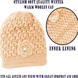 cool indians Woven, Self Design Beanie image 5