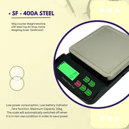 VBR's Group 10KG Digital Kitchen Scale with Stainless Steel Top, USB Charging Cable for Home Weighing Scale image 4