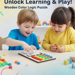 smart kids Wooden Color Coder Matching Puzzle Toy for Toddlers | Montessori Learning Board image 2