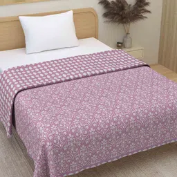Plarsh Comfort Pink Ethnic Premium Soft 300 GSM Pure Cotton Reversible Single Bed Dohar-image-67
