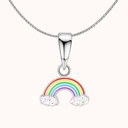 HighSpark Girls Sterling Silver Rainbow-Shaped Pendant With Chain image 3
