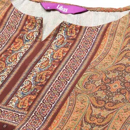 Libas Women Mustard Yellow Ethnic Motifs Printed Kurta with Trousers & With Dupatta image 4