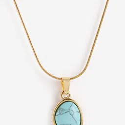 DressBerry Gold-Plated Stainless Steel Turquoise Contemporary Pendants with Chains-picture-16