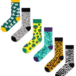 Dynamocks Unisex Pack Of 6 Patterned Sustainable Calf-Length Socks image 5