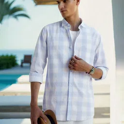 Peter England Casuals Men Buffalo Checked Slim Fit Cotton Shirt image 1