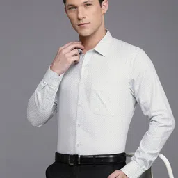 Louis Philippe Slim Fit Opaque Checked Pure Cotton Formal Shirt-picture-11