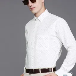 Raymond Men Printed Organic Cotton Slim Fit Opaque Formal Shirt-image-51